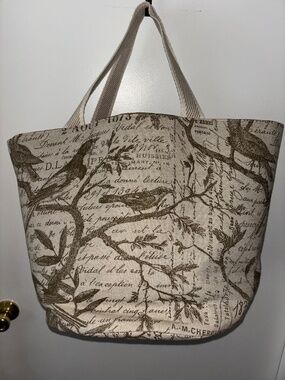 Handmade Brown and Tan Tote or Display Basket.